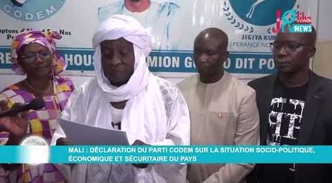 Mali : déclaration du parti CODEM sur la situation socio-politique, économique et sécuritaire actuelle du Mali